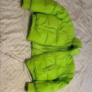 Fashion Nova Lime Green Kids Puffer Jacket